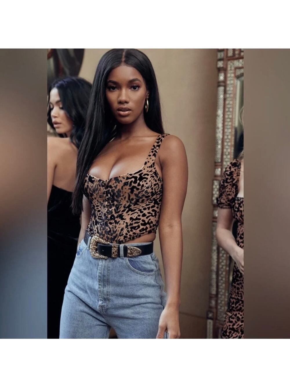 House of CB Leopard Print Corset Bustier Top – Animal Print – Size XS